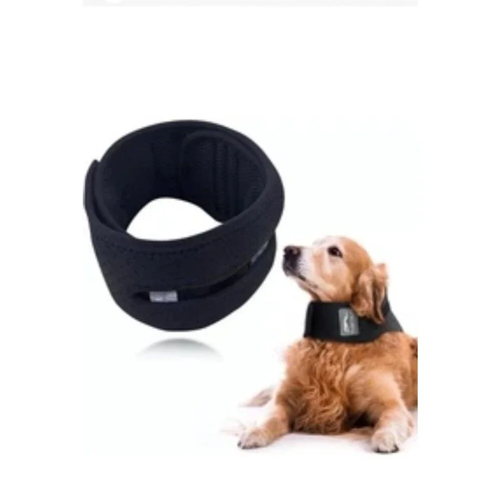 Furtent Dog Neck Brace Support Cervical Sprain Instability Adjustable Black, XXL